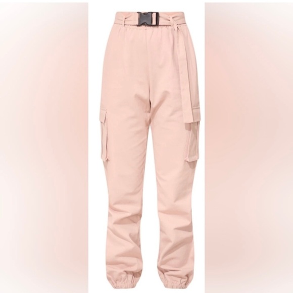 Pretty Little Thing Pink Utility Belted Cargo Joggers 12 - Picture 6 of 8